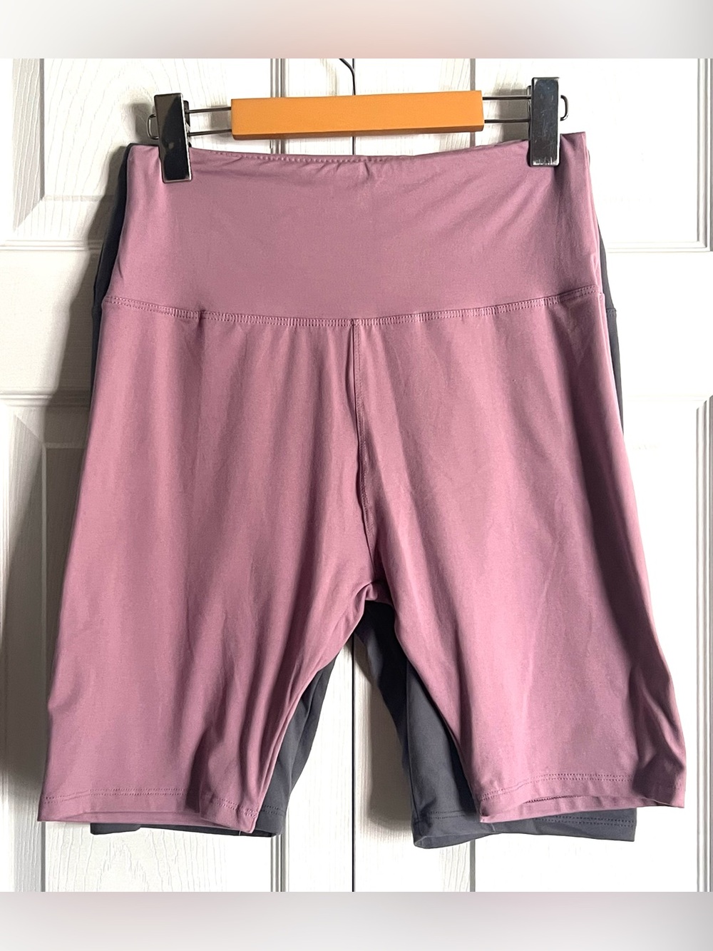 ✨NWOT Bundle (2) High Rise Bike Shorts- Mauve and Charcoal Size Large/XL